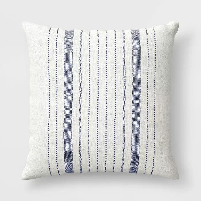 Oversize Woven Outdoor Throw Pillow Navy/White - Threshold™ designed with Studio McGee | Target