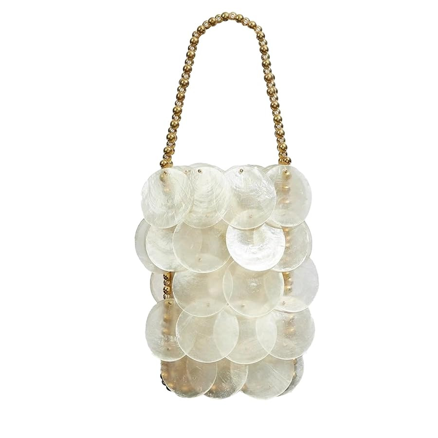 Women Fashion Shell Woven Handbag Chic Shell Beach Bag Beaded Chain bag for Summer Travel Beach P... | Amazon (US)