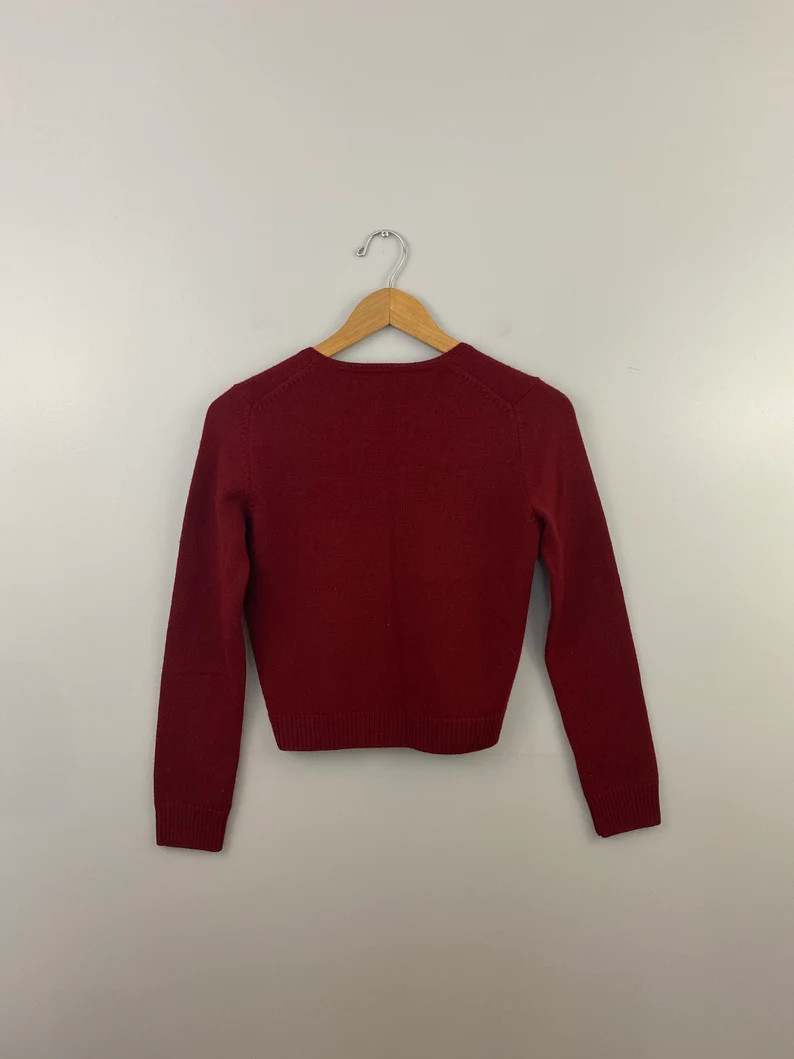 J. Crew 100% Wool Cranberry Cardigan | Etsy | Etsy (US)