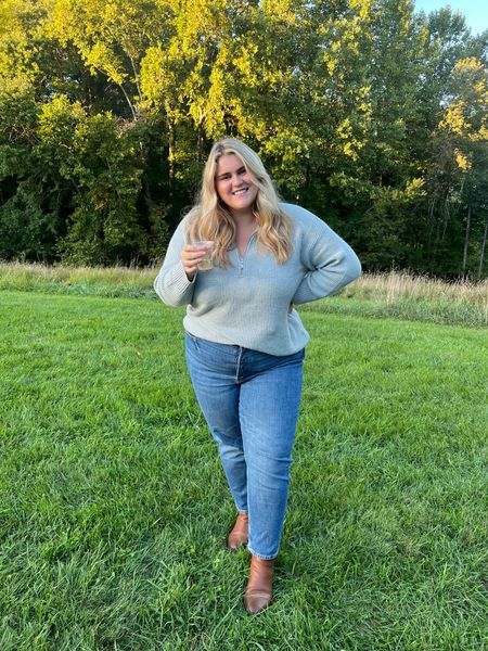 Wearing a 2x in sweater and 22 in jeans 

#LTKstyletip #LTKunder50 #LTKcurves
