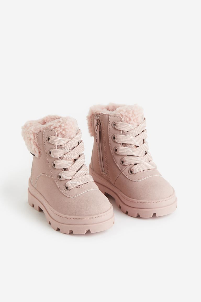 Waterproof Lace-up Boots - Light pink - Kids | H&M US | H&M (US + CA)