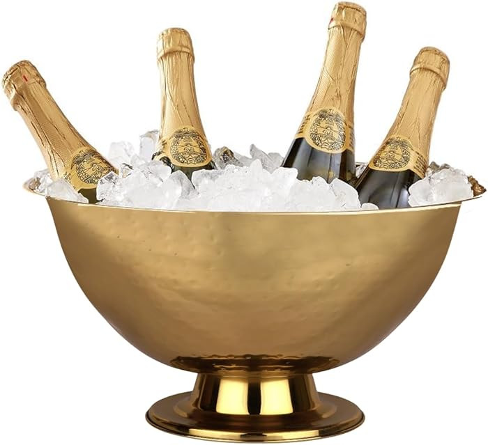 Cruiser’s Caché 16" Footed Champagne Bucket, Beverage Tub, Wine and Champagne Server, Stainles... | Amazon (US)