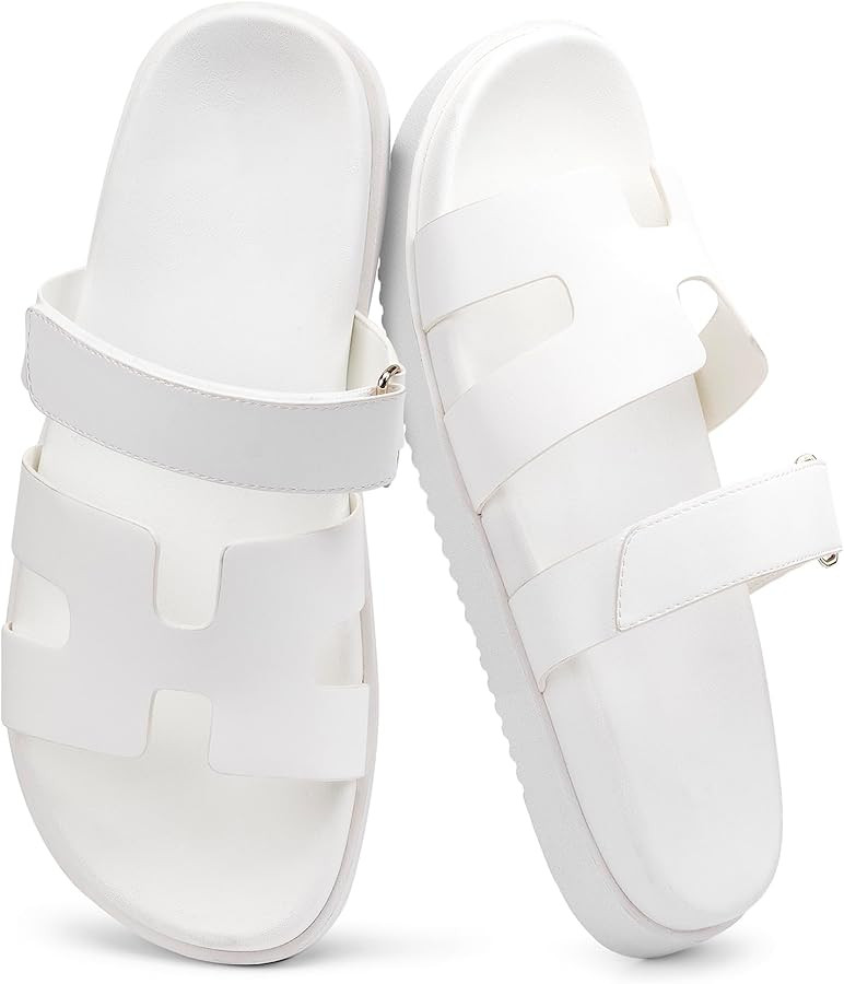 Sandals for Women Open Toe Thick Sole Slide Shoes Comfort Platform Sandals Adjustable Strap Casua... | Amazon (US)