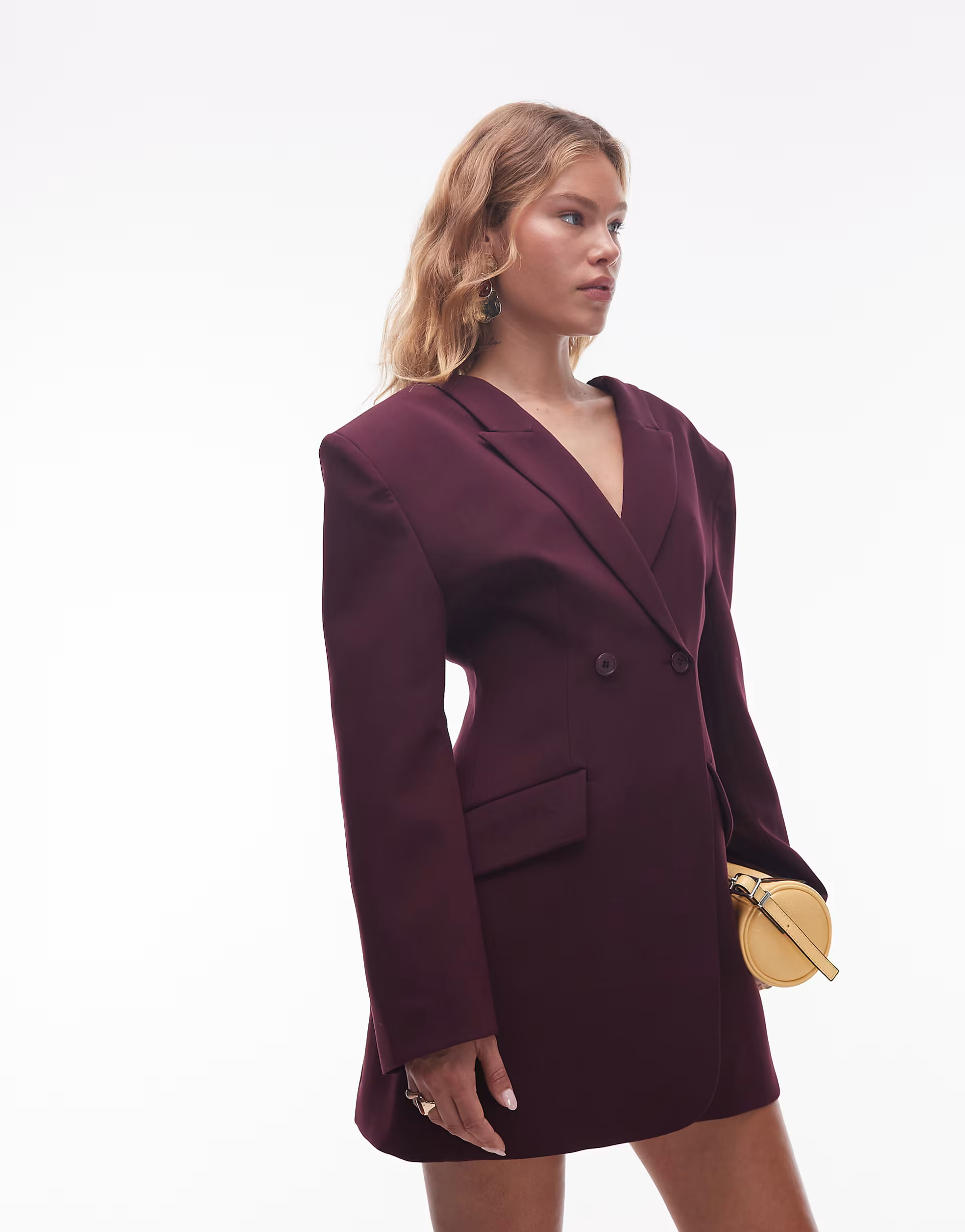 ASOS DESIGN tailored sculpted blazer dress in plum | ASOS | ASOS (Global)
