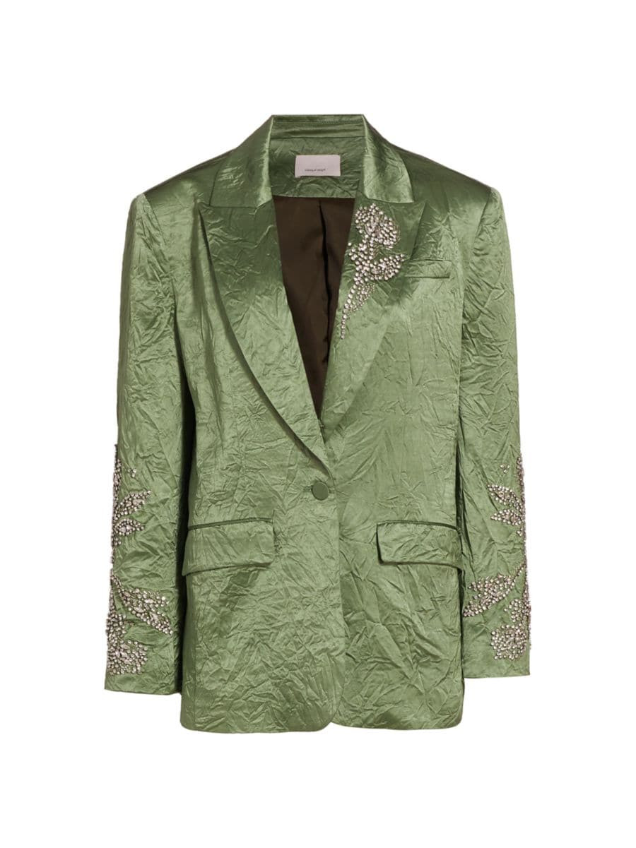 Crystal-Embellished Satin Blazer | Saks Fifth Avenue