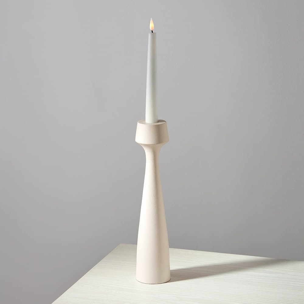 Tall Modern Candle Holders for Taper Candlesticks, Chic Matte Finish, 11 Inch Tall, Neutral Cream... | Amazon (US)
