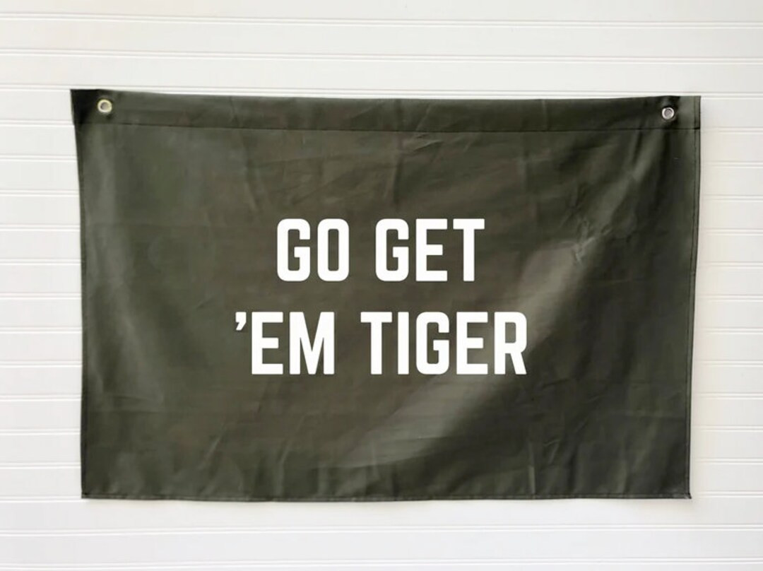 Go Get 'em Tiger Custom Name Banner Custom Canvas Wall - Etsy | Etsy (US)