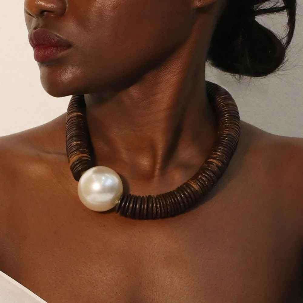 Fashion Statement Boho Necklace Big Beads Handmade for Women Trendy Party Jewelry 160568 | Amazon (US)
