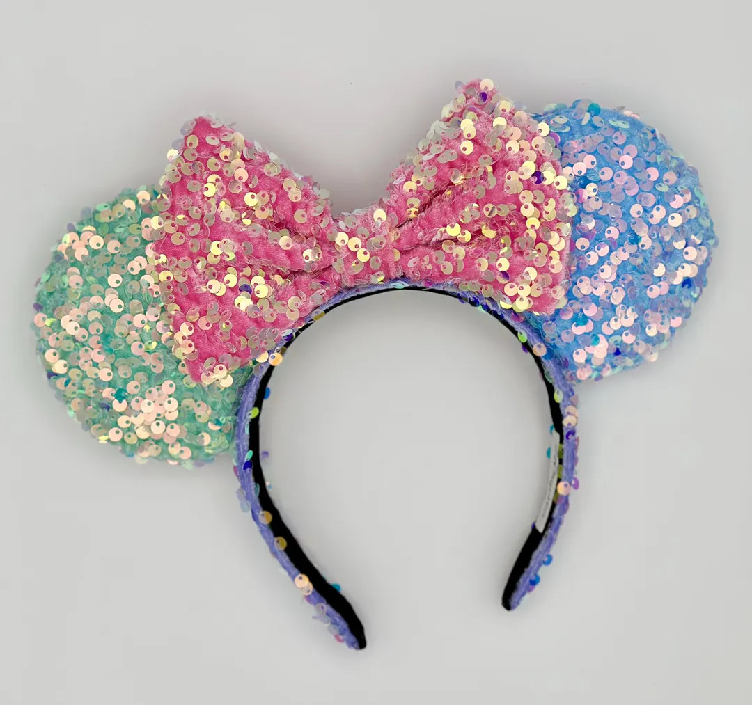 MADE TO ORDER Spring Pastel Colorblock Velvet Sequin Mouse Ears | Headband Mouse Ears | Minnie Ea... | Etsy (US)
