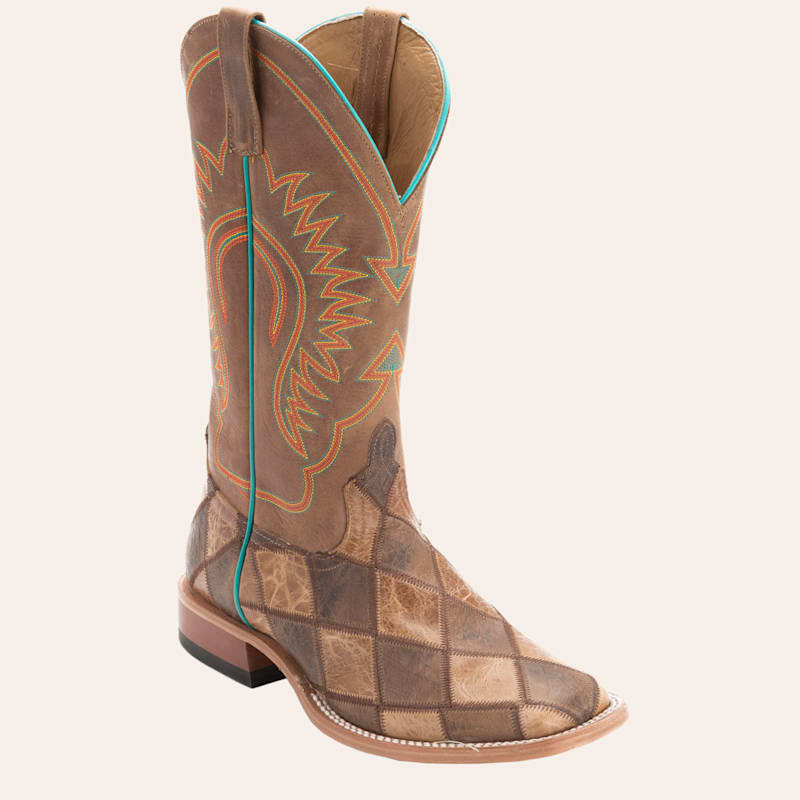 Anderson Bean Men's Horse Power Crazy Train Brown Patchwork Wide Square Toe Boots | Cavender's