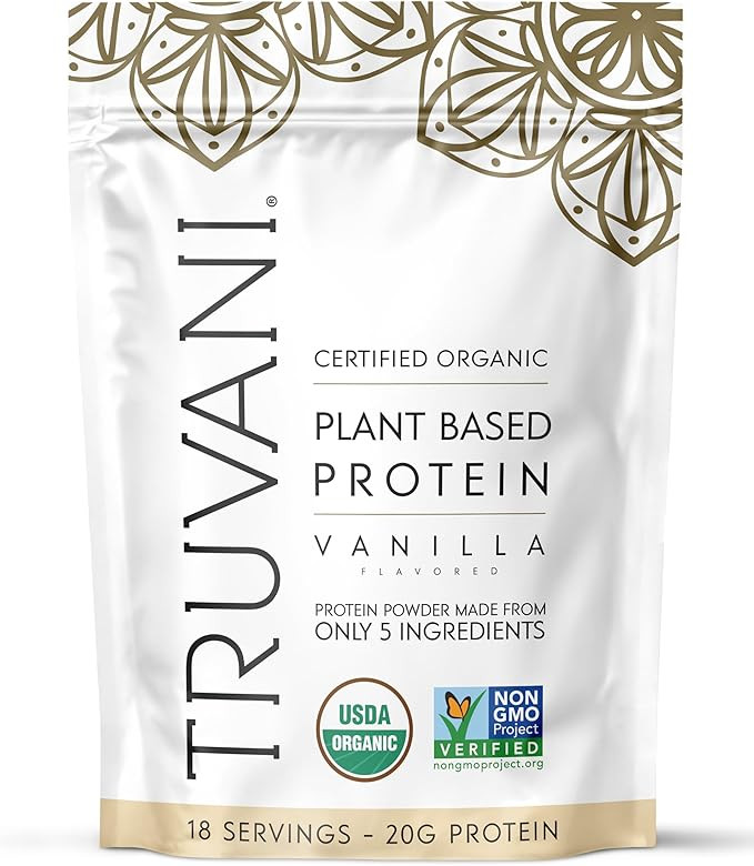 Truvani Vegan Pea Protein Powder | Vanilla | 20g Organic Plant Based Protein | 18 Servings | Keto... | Amazon (US)