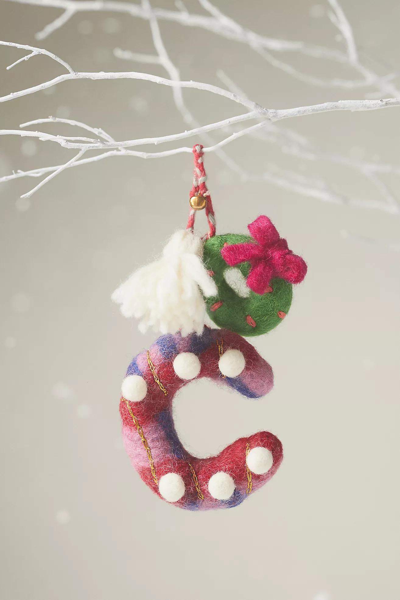 Jolly Monogram Ornament | Anthropologie (US)