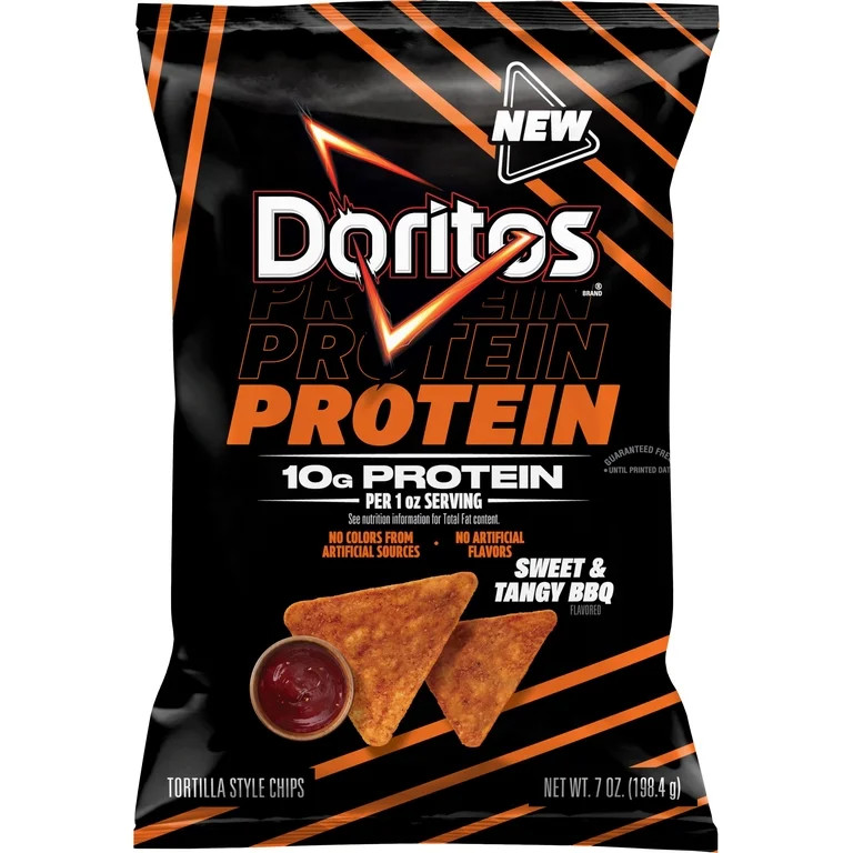 Doritos Protein Sweet & Tangy BBQ Tortilla Chips Bag, 7 oz | Walmart (US)
