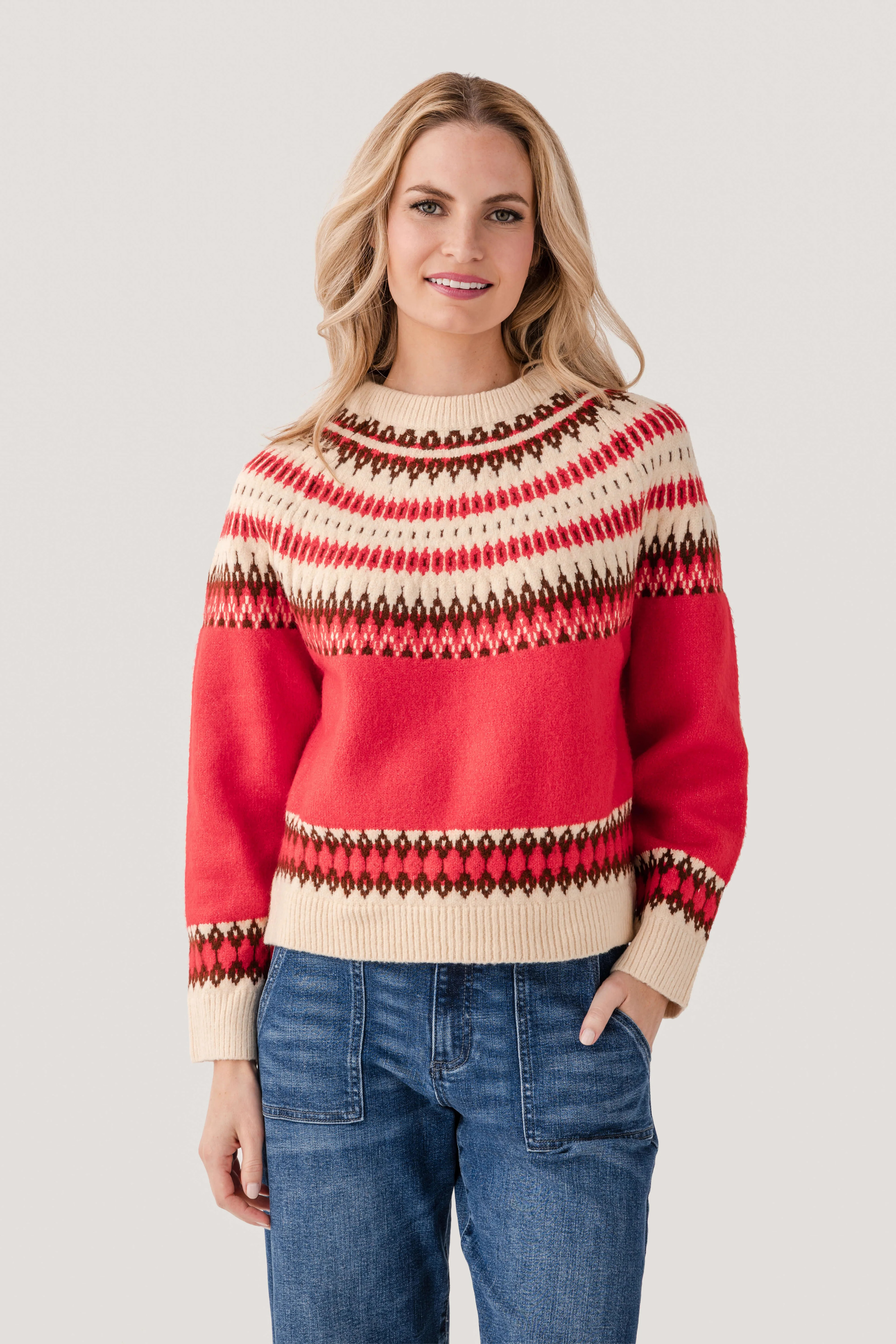 Raisonnel Fair Isle Crewneck Sweater | Social Threads