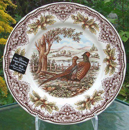 Set of 4, Salad Plates The Victorian English Pottery Woodland Pheasant Thanksgiving Harvest Multi... | Amazon (US)