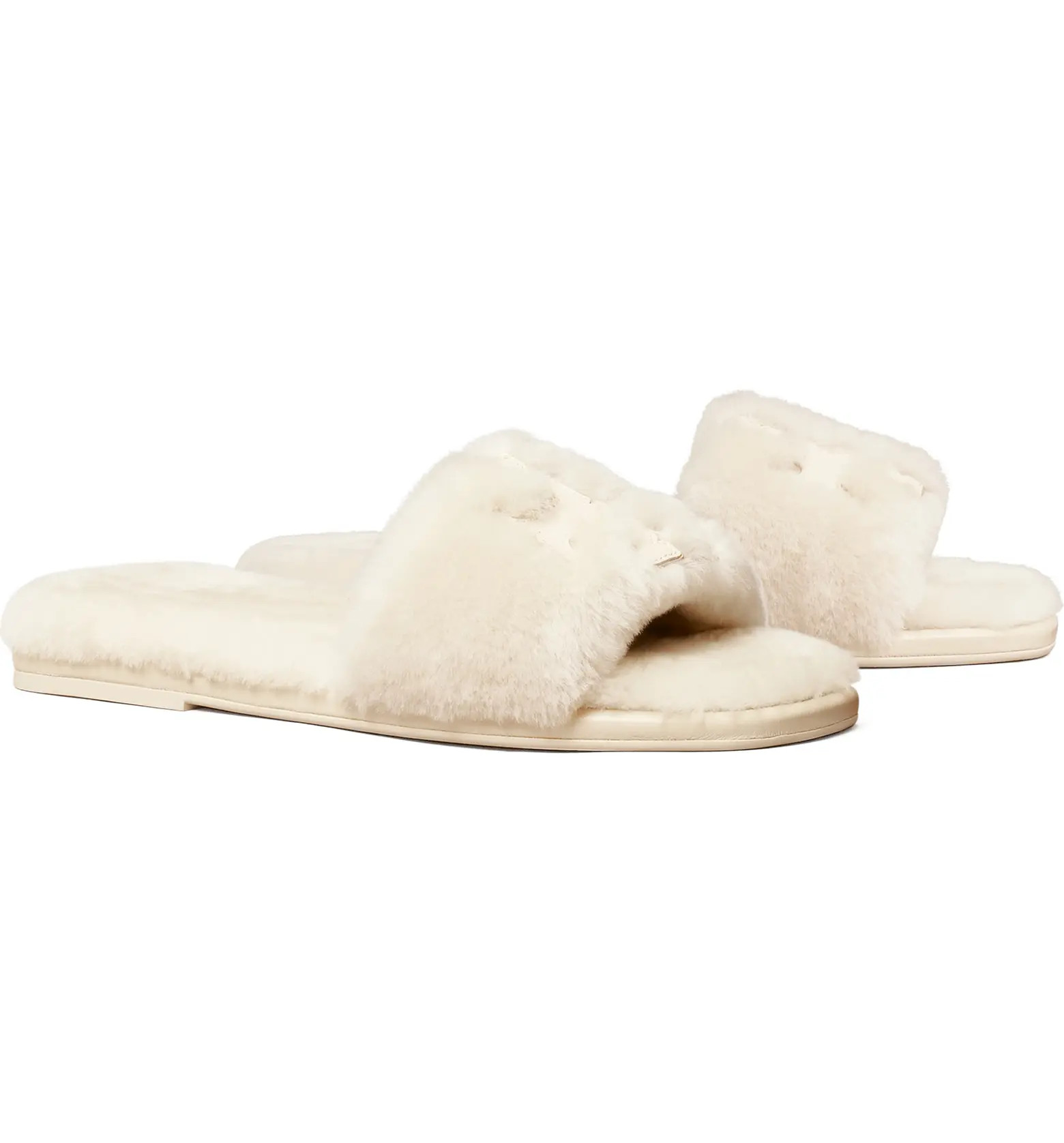 Double T Genuine Shearling Sport Slide Sandal | Nordstrom