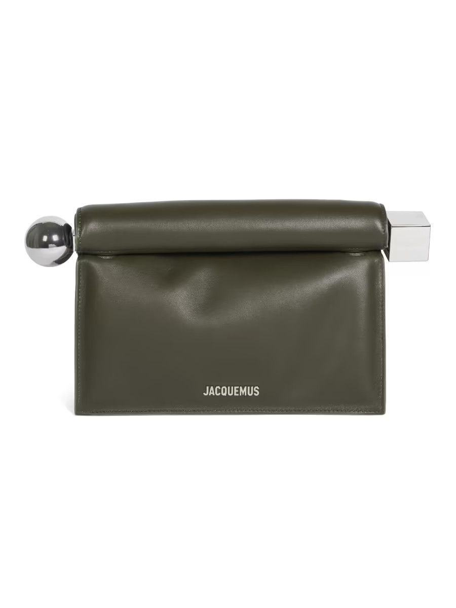 Jacquemus La Pochette Rond Carré Leather Clutch | Saks Fifth Avenue | Saks Fifth Avenue