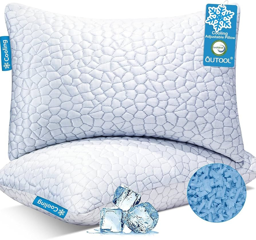 QUTOOL Cooling Pillow for Sleeping 2 Pack,Luxury Shredded Memory Foam Bed Standard Pillows Set of... | Amazon (US)
