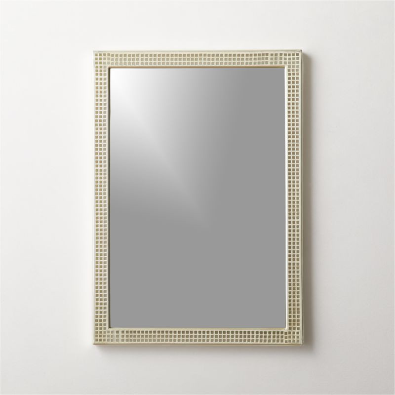 Percale Champagne Rectangular Wall Mirror 20"x28" | CB2 | CB2