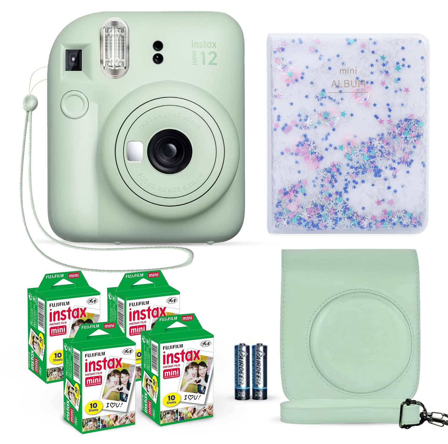 Fujifilm Instax Mini 12 Instant Camera Mint Green + Fuji Film Value Pack (40 Sheets) + Shutter Ac... | Amazon (US)