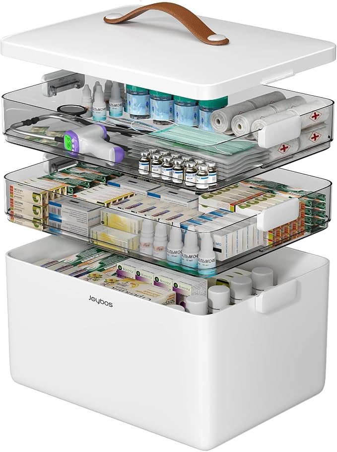 3-Tier Medicine Organizer - Portable Medicine Cabinet with Handle | Amazon (US)