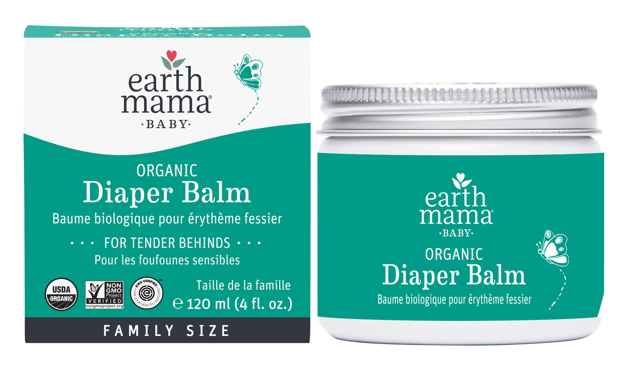 Earth Mama Organic Economy Size Diaper Balm | Diaper Cream for Baby | EWG Verified, Petroleum & Artificial Fragrance-Free with Calendula for Sensitive Skin, 4-Fluid Ounce | Amazon (US)