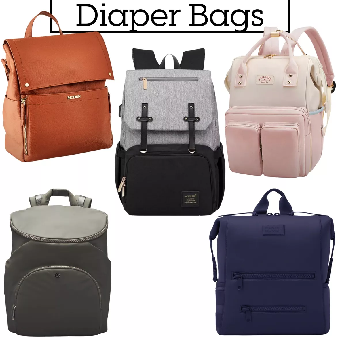 Lvelia Diaper Bag Backpacks Waterproof Baby Nappy Bag Stylish Durable,Pink