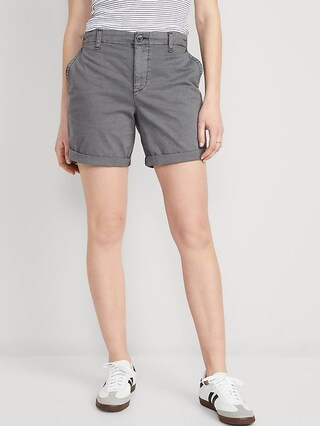 High-Waisted OGC Pull-On Chino Shorts for Women -- 7-inch inseam | Old Navy (US)
