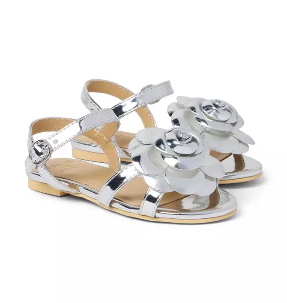 Metallic Flower Sandal | Janie and Jack