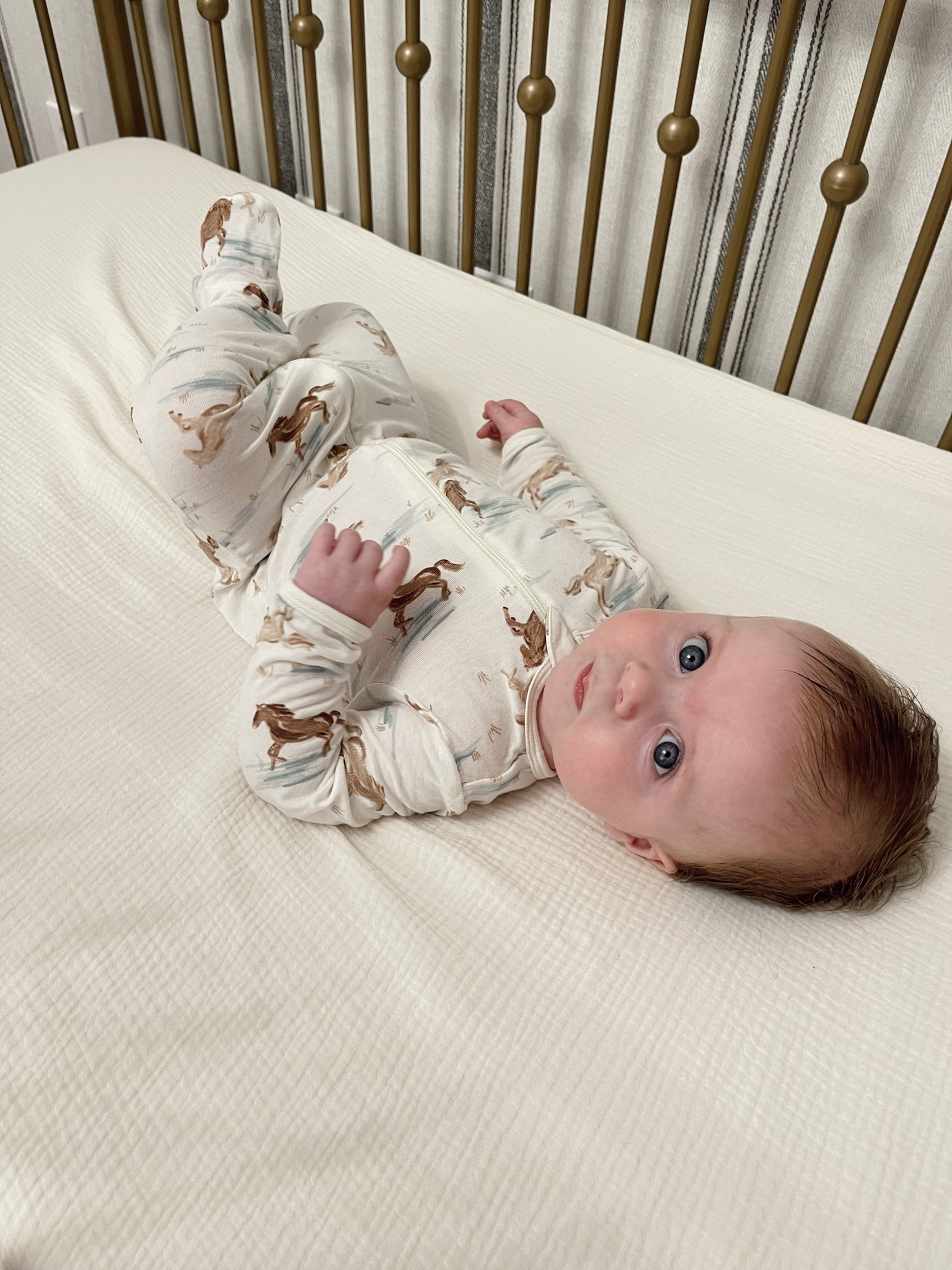 The softest Walmart baby footsie pjs for only $10! So soft, stretchy, and affordable! Also tagging our muslin breathable crib sheets, crib frame, from Amazon! 

#LTKKids #LTKBaby #LTKHome