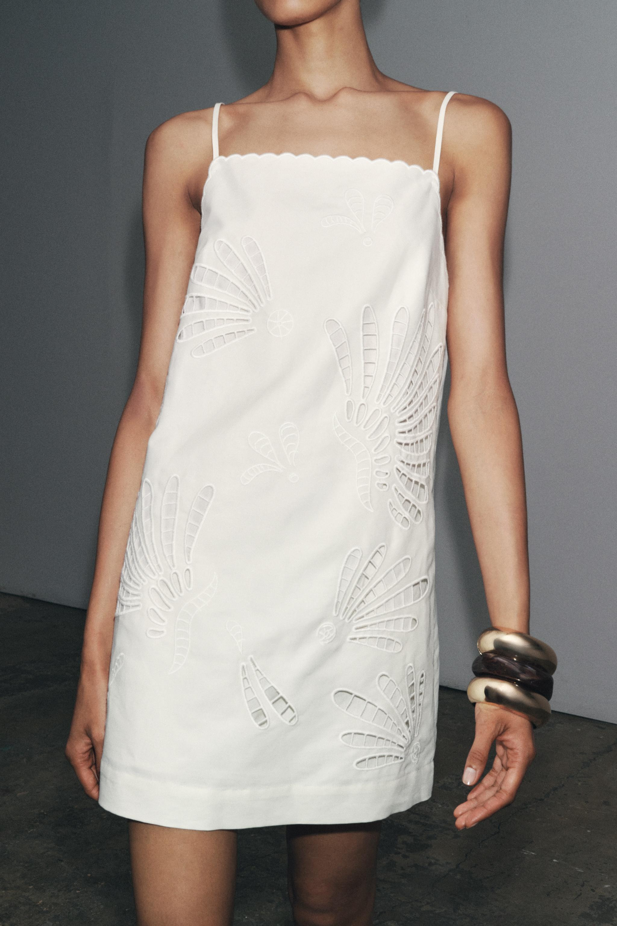 ZW COLLECTION EMBROIDERED LINEN DRESS | Zara US