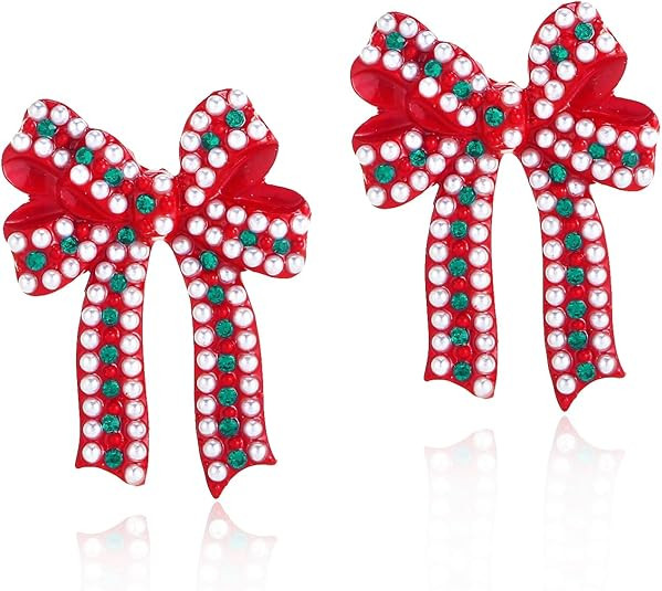 Christmas Earrings for Women Holiday Earrings Colorful Light Bulbs Bow Cane Santa Jingle Bell Chr... | Amazon (US)