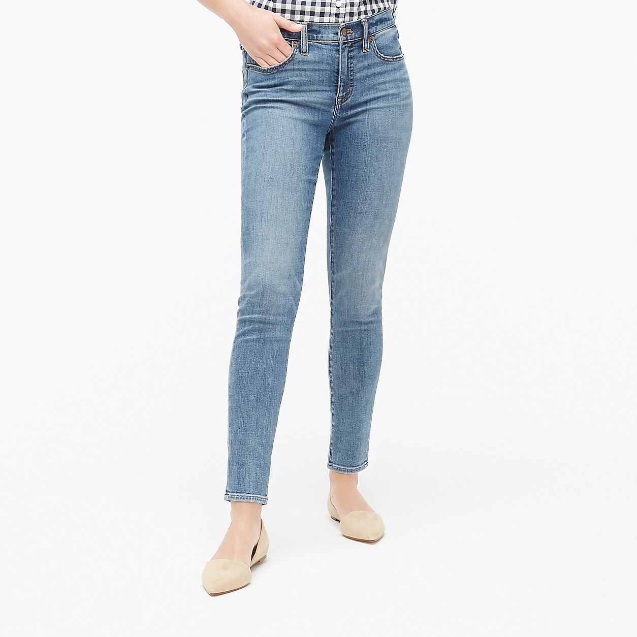 8" mid-rise skinny jean in authentic blue wash | J.Crew Factory