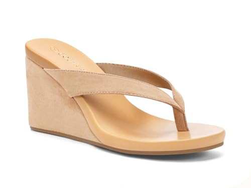 Coutgo Womens Wedge Heels Sandals Platform Flip Flops Slides Slip On Summer Beach Shoes | Amazon (US)