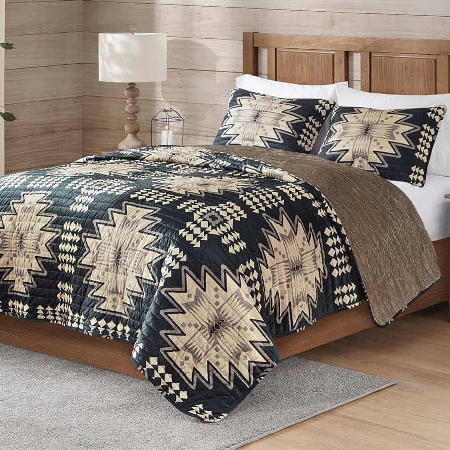 Black Forest Decor Mojave Canyon Plush Coverlet Quilt Bed Set - King/Cal King | Amazon (US)