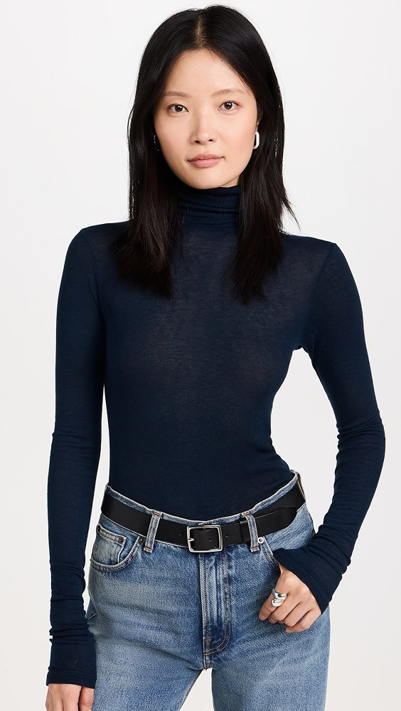 The Cashmere Turtleneck in Navy | Shopbop