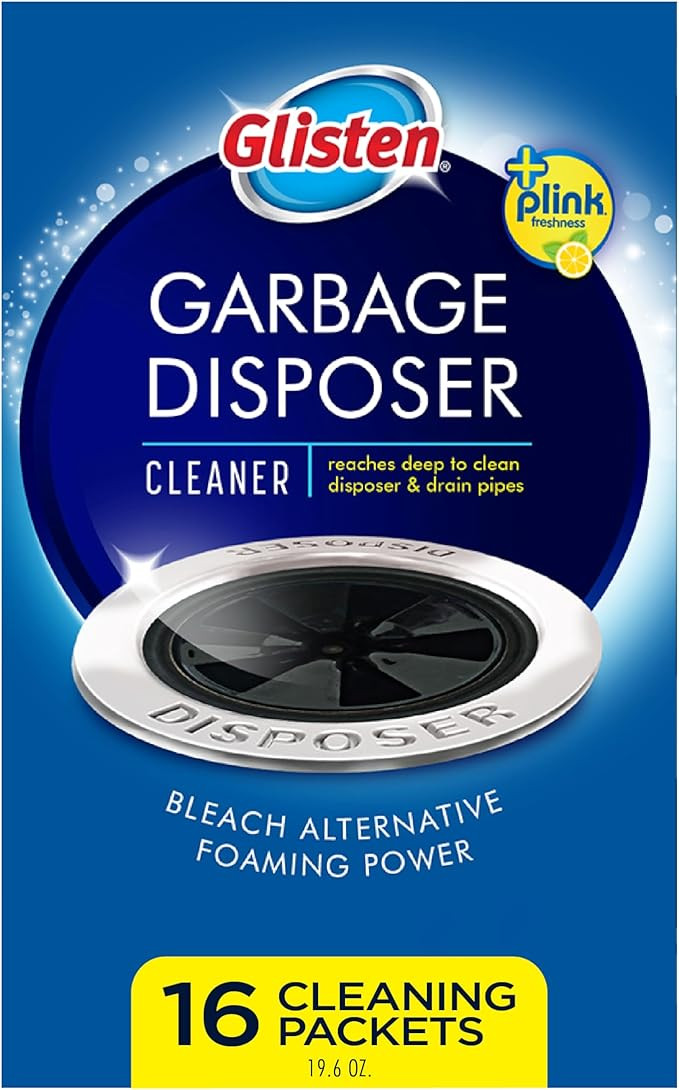 Glisten Garbage Disposer Cleaner, Lemon Scent Deodorizer, 16 Packets | Foaming Action Helps Remov... | Amazon (US)