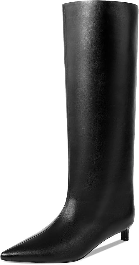 Kitten Heel Knee High Boots for Women, 1.5-in Stiletto Low Heel Long Boots Women Knee High, Women... | Amazon (US)