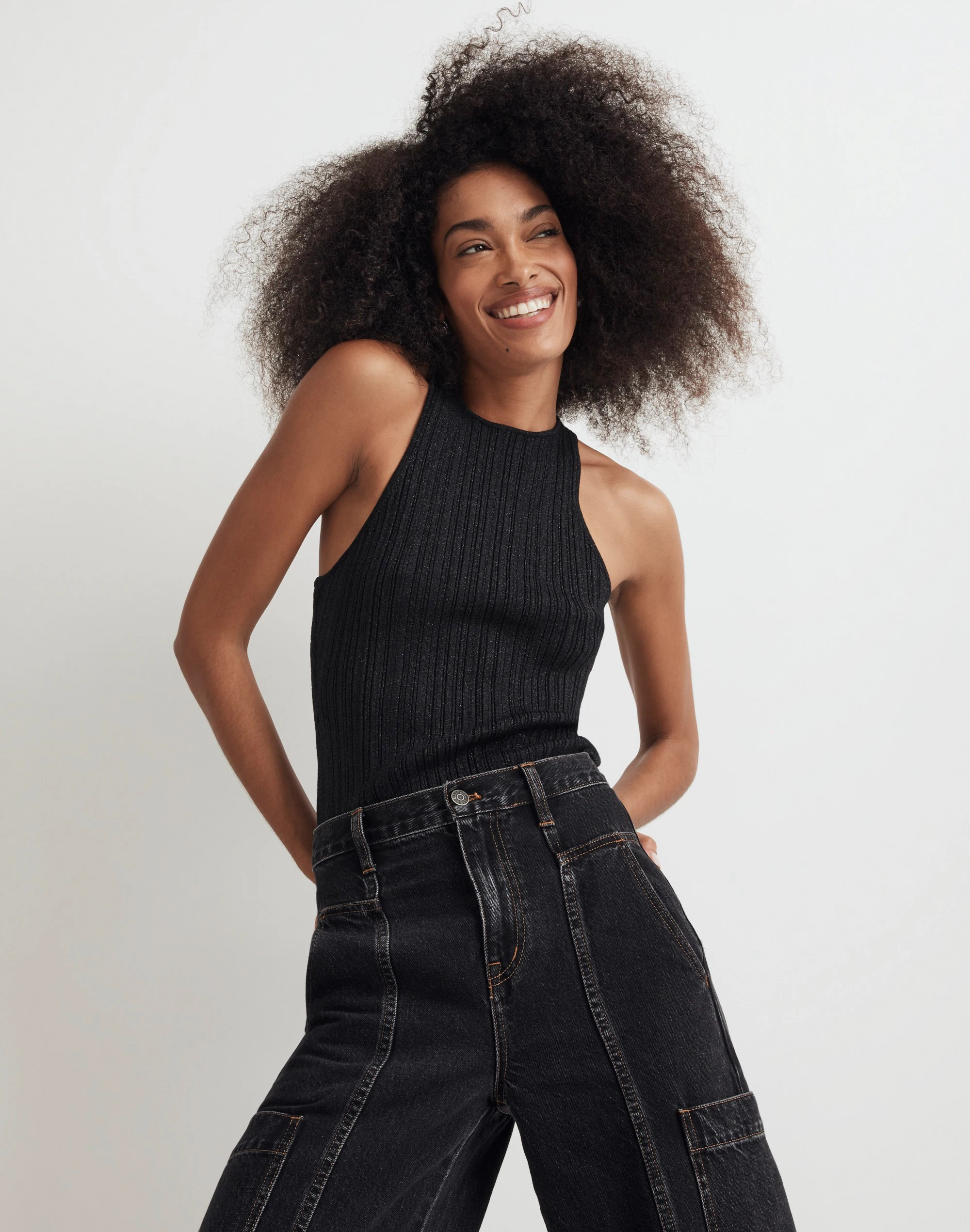 The Signature Shimmer Knit Cutaway Sweater Tank | Madewell