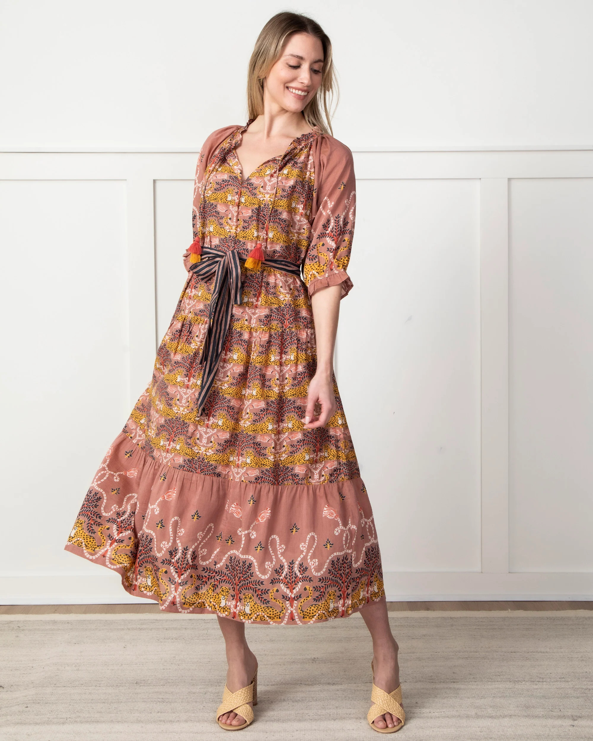 Charming Cheetahs - Vibrant Voyage Dress - Mushroom | Printfresh