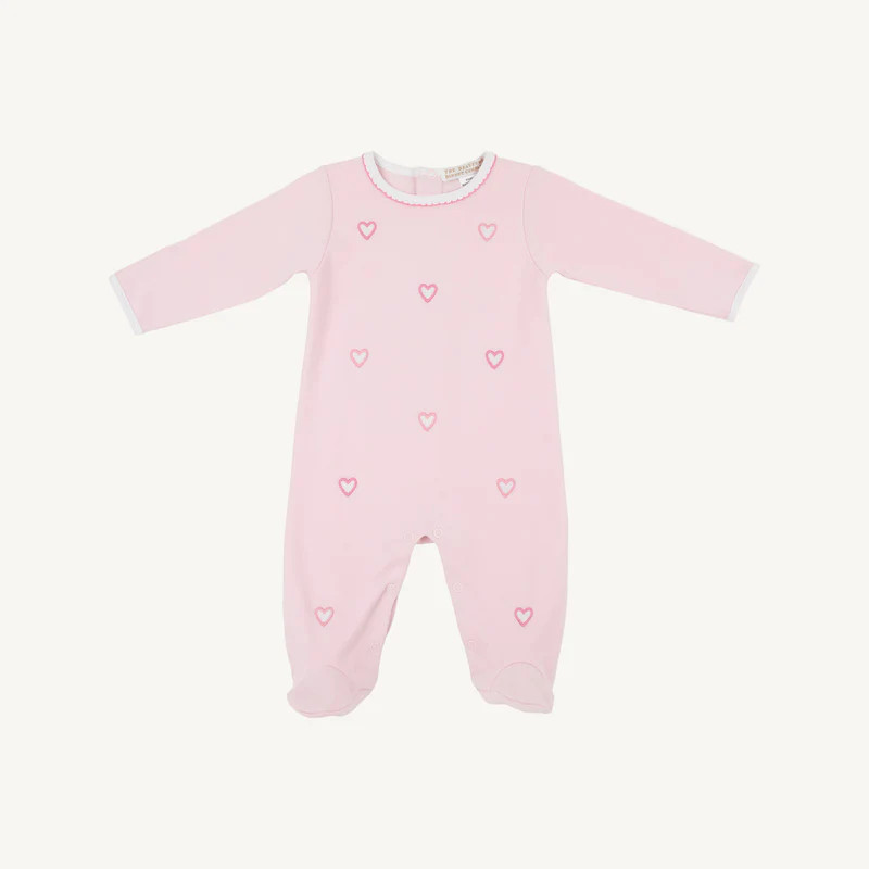Rock Me Romper - Palm Beach Pink with Hearts | The Beaufort Bonnet Company