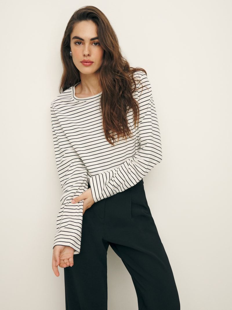 Becca Relaxed Long Sleeve Cropped Tee | Reformation (Global)