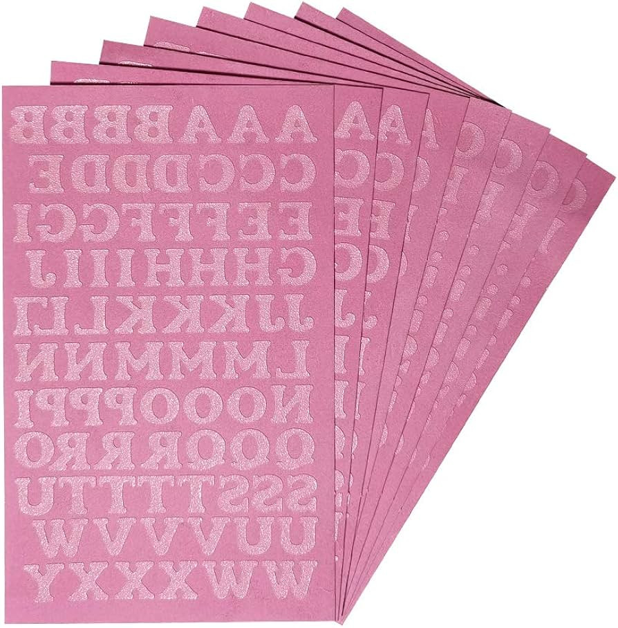 Magfok Iron-on Flock Letters Transfer 3/4-Inch, 8 Sheet (Pink) | Amazon (US)
