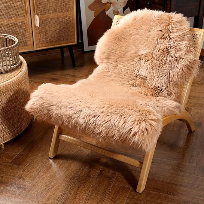 Premium Genuine Fur Sheepskin Rug Real Australia Sheepskin Natural Luxury Fluffy Lambskin Fur Are... | Amazon (US)