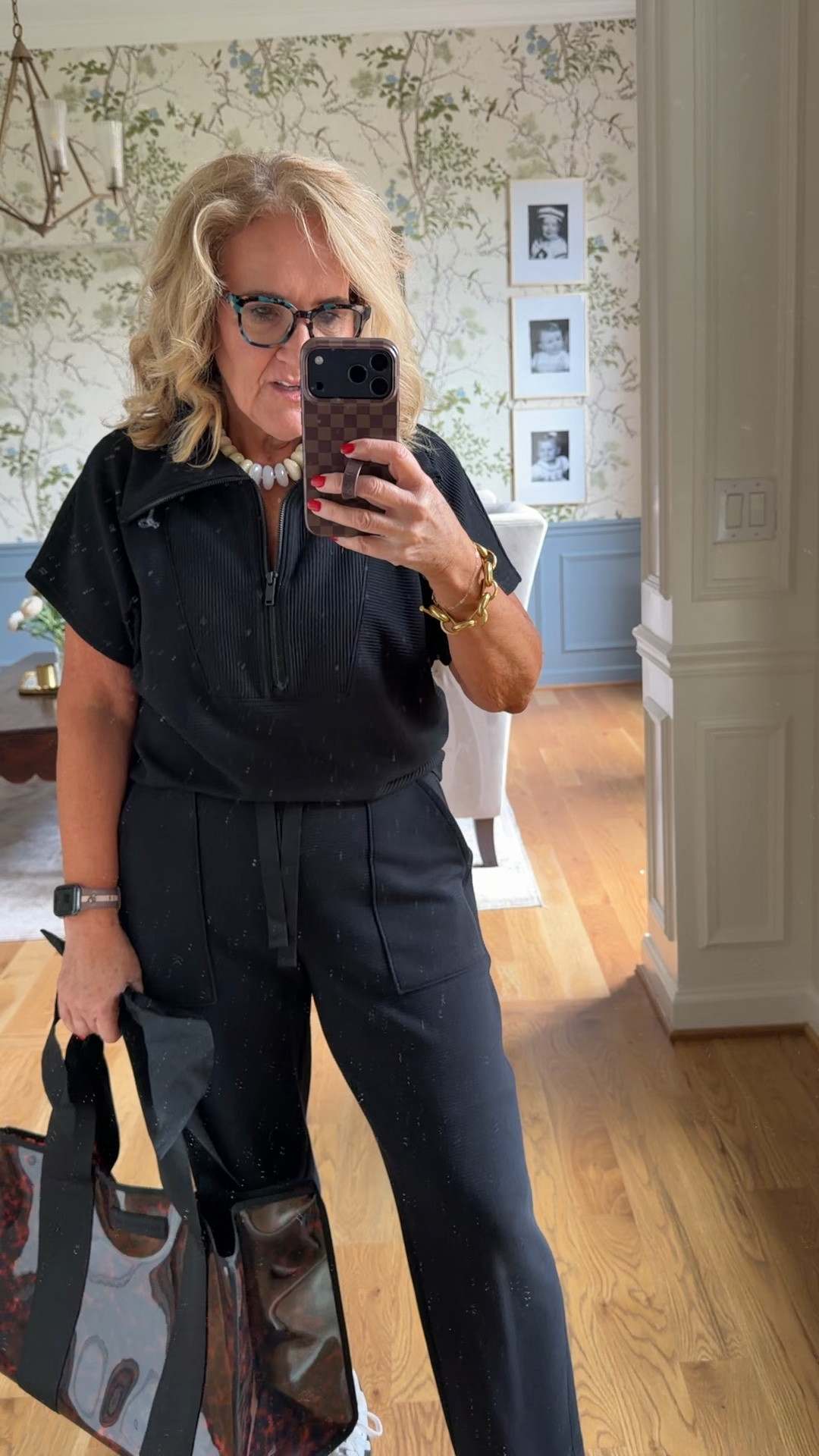 Spanx French rib set. Size med in top medium petite in barrel leg bottom 

I’m not quite ready to be dressed for the day and I might just stay in this all day. It was a late night traveling and now I’m ready to get upstairs for the day job.

This is not on sale, but this is the last day for an extra 30% off sale price prices on the site

#LTKOver40 #LTKootd #LTKPetite