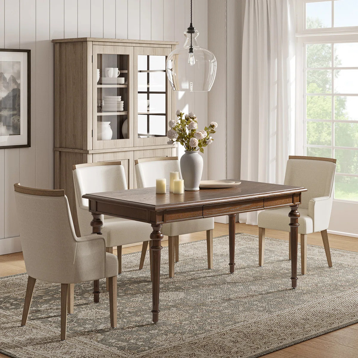 Sara 60'' Farmhouse Dining Table With Drawer | Wayfair North America