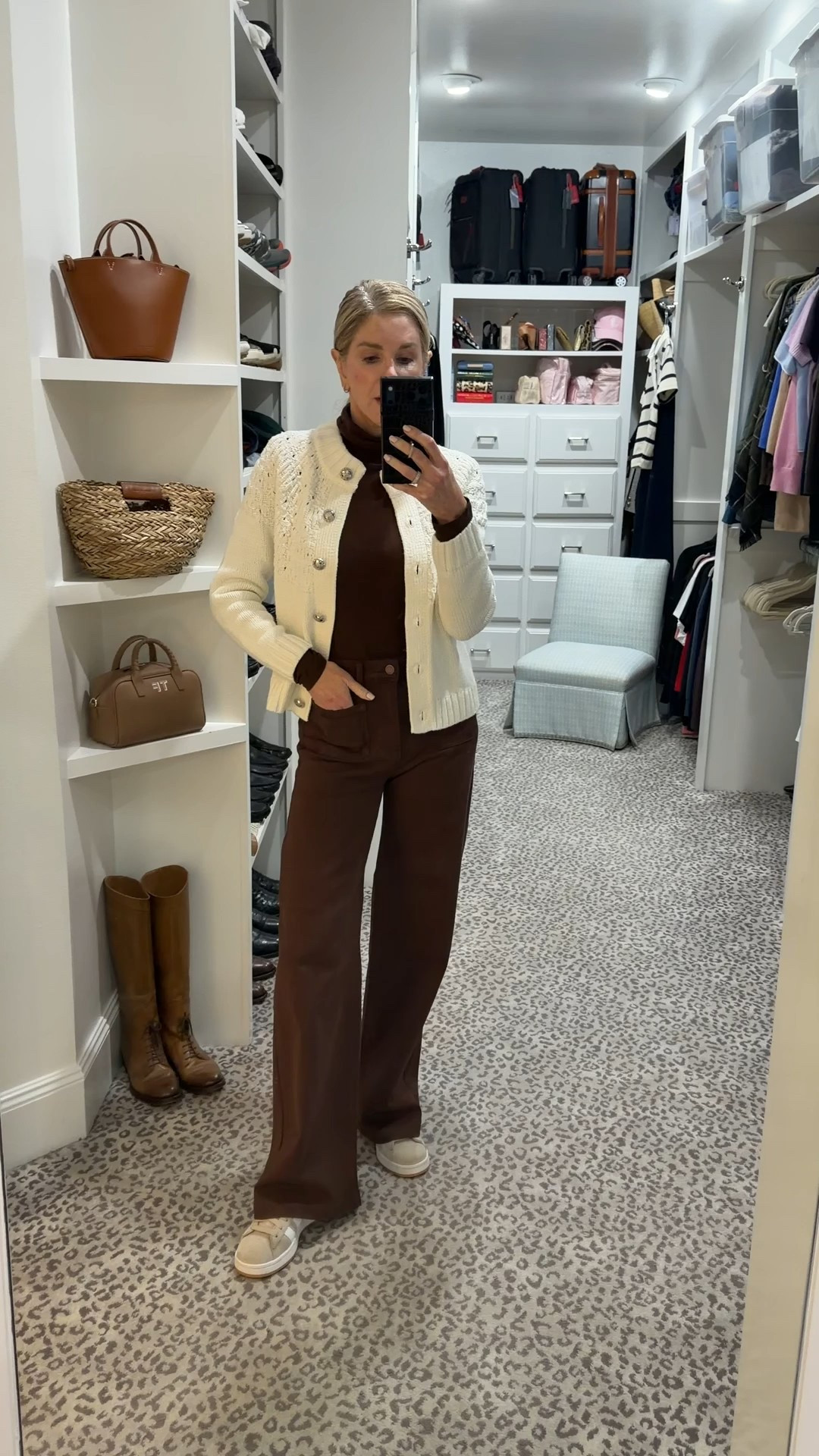 Casual brown/cream combo!
Size S turtleneck & cardigan
Size 4 jeans 
Adidas are kids section - size 6.5

#LTKootd #LTKFindsUnder100 #LTKOver40