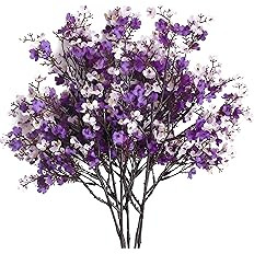 Mandy's Shades of Purple Artificial Baby’s Breath Flowers 6 Bundles Silk Gypsophila with Bendab... | Amazon (US)