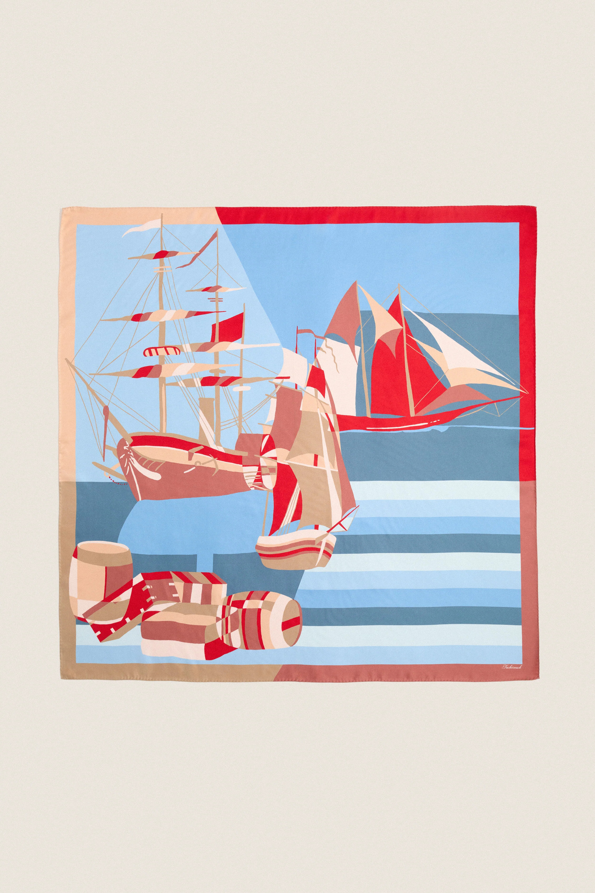 80s Sailboats Medium Silk Scarf | Tuckernuck (US)