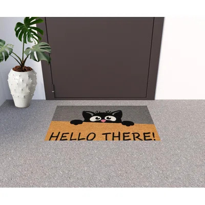 18" X 30" Beige and Black Coir Animal Print Outdoor Door Mat | Wayfair North America